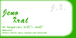 jeno kral business card